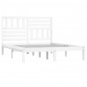 Estrutura de cama 140x200 cm madeira de pinho maciça branco 3