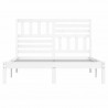Estructura de cama de madera de pino maciza blanca 140x200 cm 4