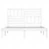 Cama sem colchão 150x200 cm madeira de pinho maciça branco 4