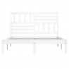 Estructura de cama de madera maciza de pino blanca 160x200 cm 4