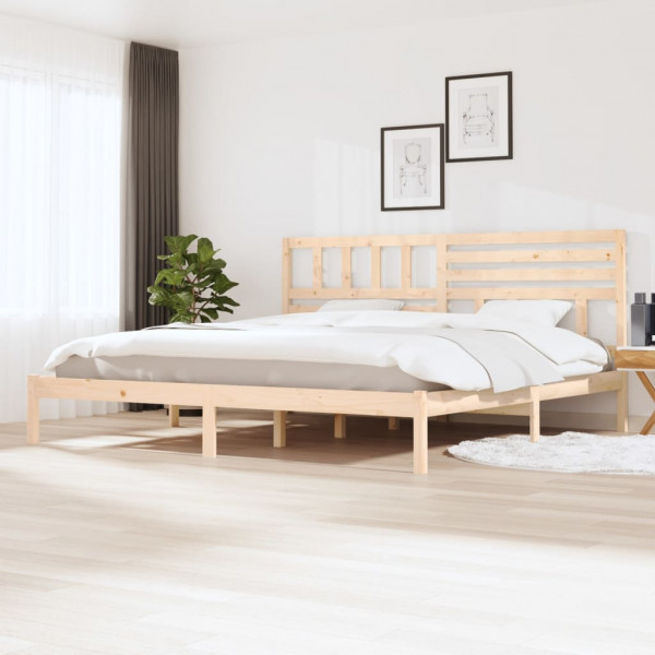 Estructura de cama de madera maciza de pino 200x200 cm D