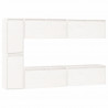 Móveis de TV 6 pcs madeira de pinho maciça branco 2