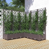Jardinera con enrejado PP marrón 120x120x121.5 cm 1