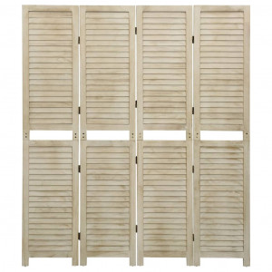 Biombo de 4 paneles de madera maciza de paulownia 140x165 cm H