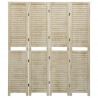Biombo de 4 paneles de madera maciza de paulownia 140x165 cm 2