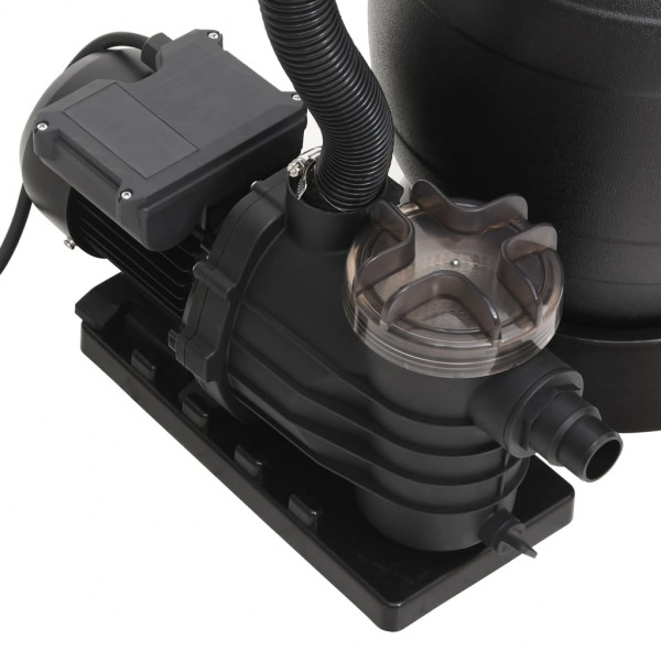 Filtro de areia para piscina com pré-filtro preto M 5