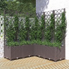 Jardinera con enrejado PP marrón 120x120x136 cm 1