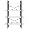 Estante com 4 prateleiras 100x30x140 cm pinho maciço branco 5