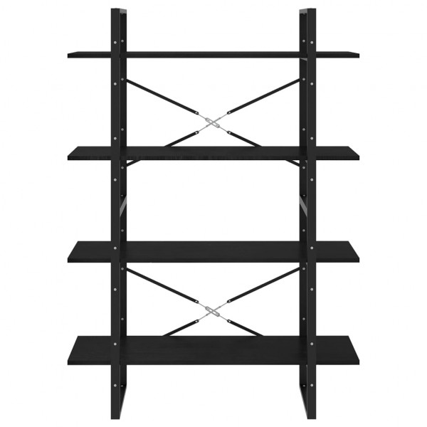Estantería 4 niveles madera maciza de pino negro 100x30x140 cm M 5