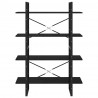 Estante com 4 prateleiras 100x30x140 cm pinho maciço preto 5