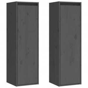 Armários de parede 2 pcs 30x30x100 cm pinho maciço cinza H