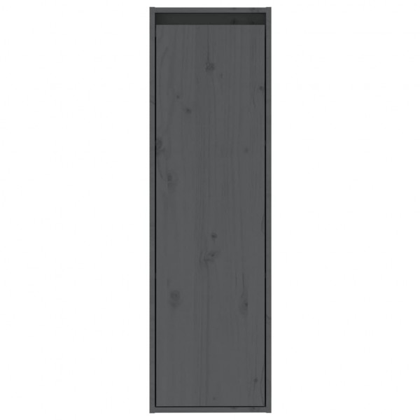 Armario de pared 2 uds madera maciza de pino gris 30x30x100 cm M 4