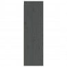 Armario de pared 2 uds madera maciza de pino gris 30x30x100 cm 5