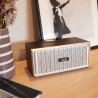 Altavoz Música Universal Bluetooth Marca COOL Retro (20W) Madera Negro Frontal Plata 4