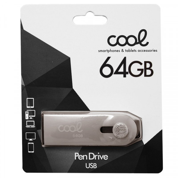 Pen Drive USB x64 GB 2.0 COOL Optimus Silver M 3