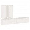 Móveis de TV 4 pcs madeira de pinho maciça branco 2