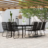 Juego de comedor para jardín 9 piezas negro 1
