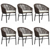 Juego de comedor para jardín 7 piezas marrón 3