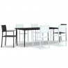 Juego de comedor para jardín 7 piezas blanco y negro 2