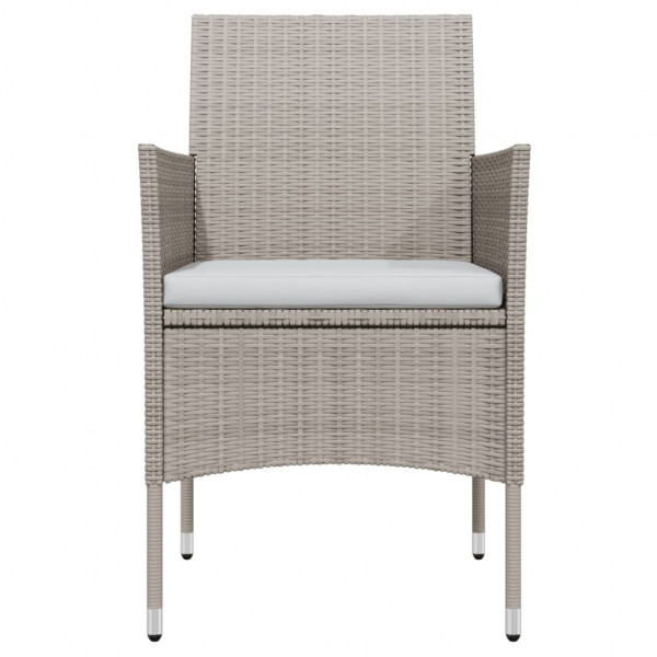 Juego de comedor de jardín 7 piezas con cojines beige y negro M 4