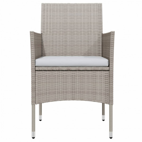 Juego de comedor para jardín 9 piezas con cojines beige y negro M 4