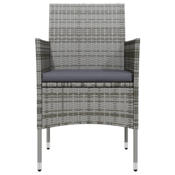 Juego de comedor para jardín 9 piezas con cojines gris y negro M 4