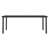 Mesa de jantar para jardim 200x100x74 cm aço e vidro preto 3