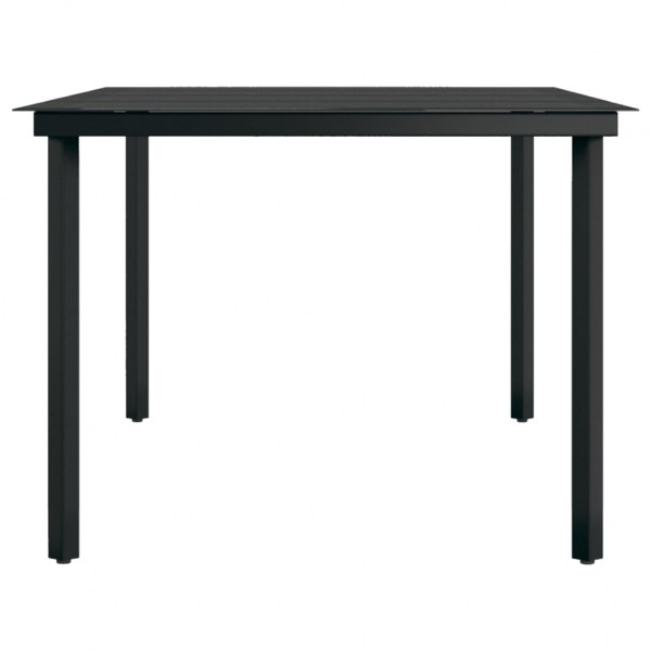Mesa de jantar para jardim 200x100x74 cm aço e vidro preto M 4