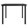 Mesa de comedor para jardín acero y vidrio negro 200x100x74 cm 4