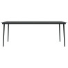 Mesa de jantar para jardim 200x100x74 cm aço e vidro preto 3