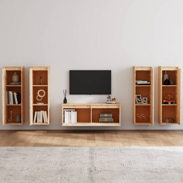 Muebles para TV 3 piezas madera maciza de pino M 3
