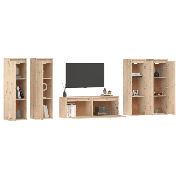 Muebles para TV 3 piezas madera maciza de pino M 4