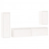 Muebles para TV 4 piezas madera maciza de pino blanco 2