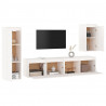Móveis de TV 4 pcs madeira de pinho maciça branco 4