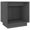 Mesita de noche de madera maciza de pino gris 40x30x40 cm 2