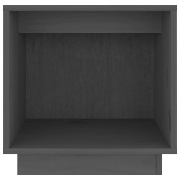Mesita de noche de madera maciza de pino gris 40x30x40 cm M 4