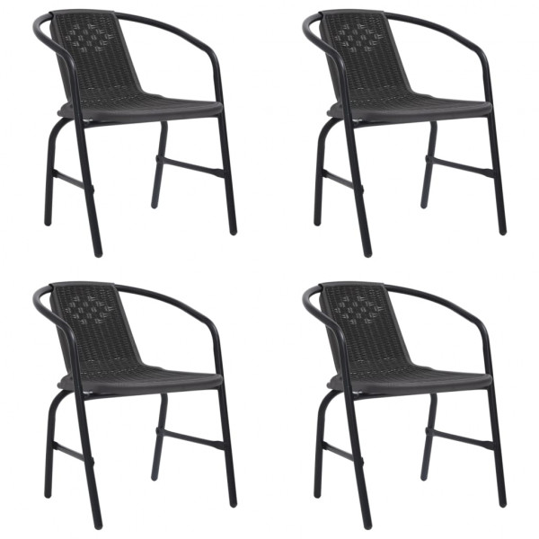 Sillas de jardín 4 unidades ratán plástico y acero 110 kg D