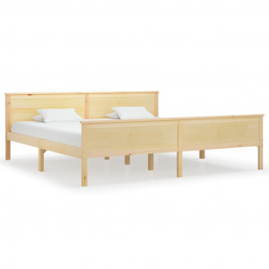 Estructura de cama madera maciza de pino 200x200 cm H