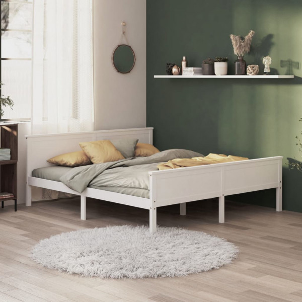 Estructura de cama madera maciza de pino 200x200 cm D