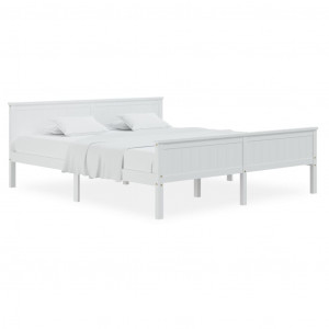 Estrutura de cama 200x200 cm pinho maciço branco H