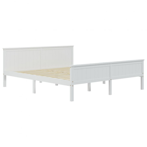 Estrutura de cama 200x200 cm pinho maciço branco M 3