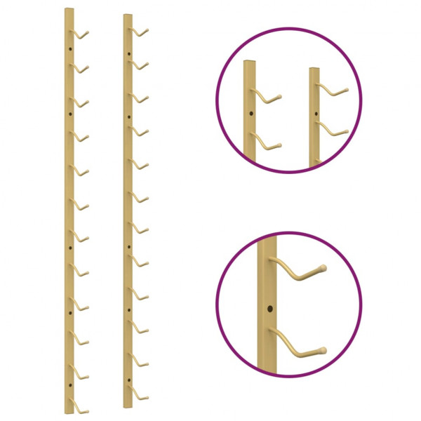 Garrafeira de parede para 12 garrafas ferro dourado M 4