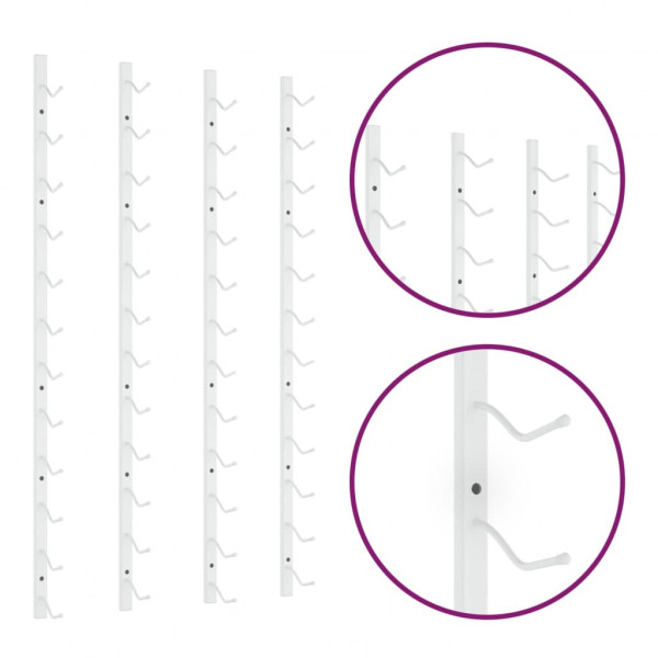 Garrafeira de parede para 12 garrafas 2 pcs ferro branco M 4