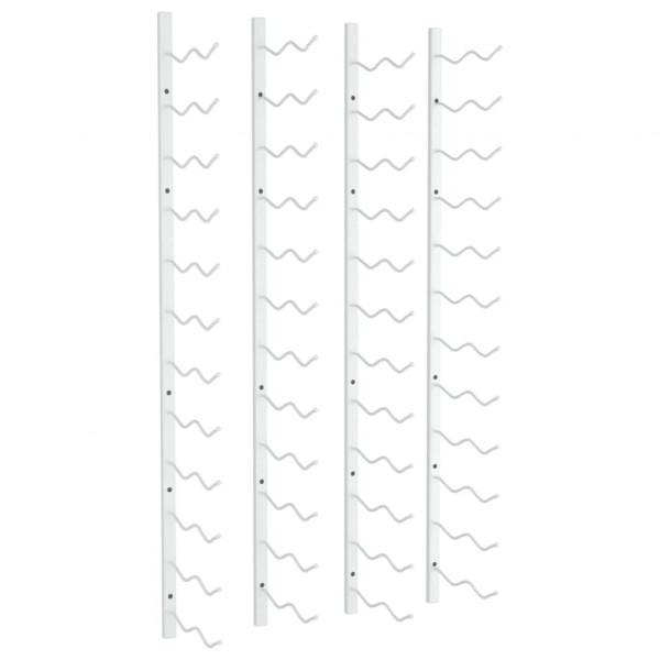 Garrafeira de parede para 24 garrafas 2 pcs ferro branco M 2