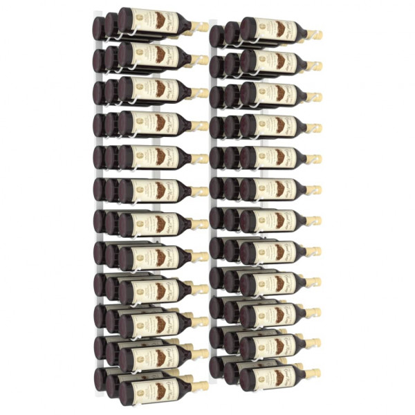 Garrafeira de parede para 36 garrafas 2 pcs ferro branco M 3