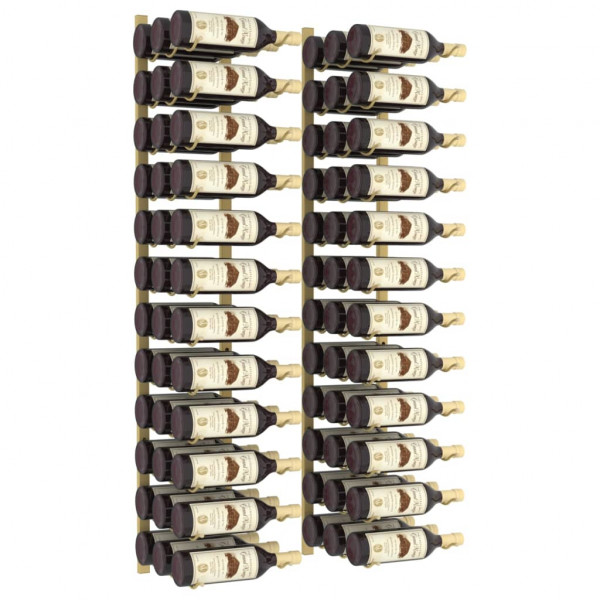 Garrafeira de parede para 36 garrafas 2 pcs ferro dourado M 3