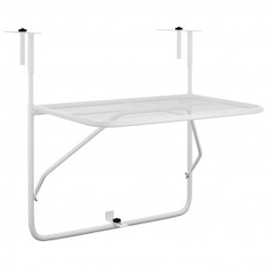 Mesa para varanda 60x40 cm aço branco H
