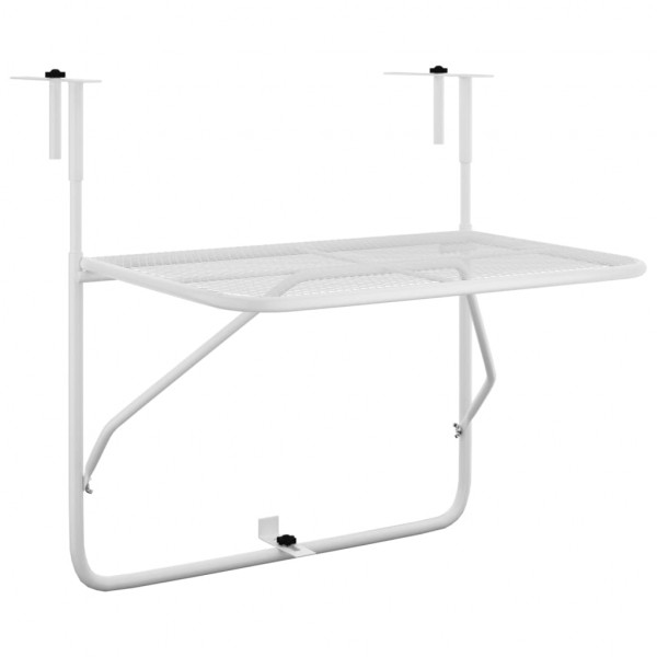 Mesa para varanda 60x40 cm aço branco M 2
