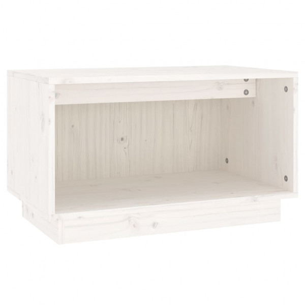Mueble de TV de madera maciza de pino blanco 60x35x35 cm M 2