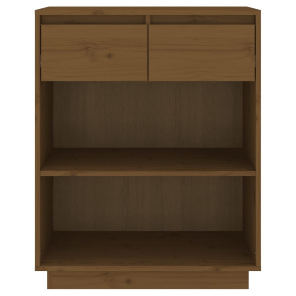 Mesa consola de madera maciza de pino marrón miel 60x34x75 cm M 5